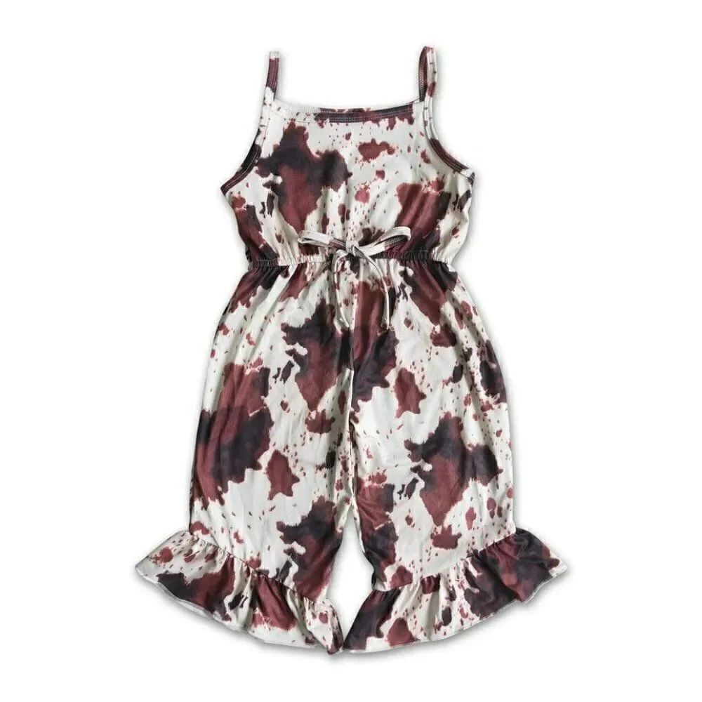 Boutique Cow Print Girls Rompers (5-6T)
